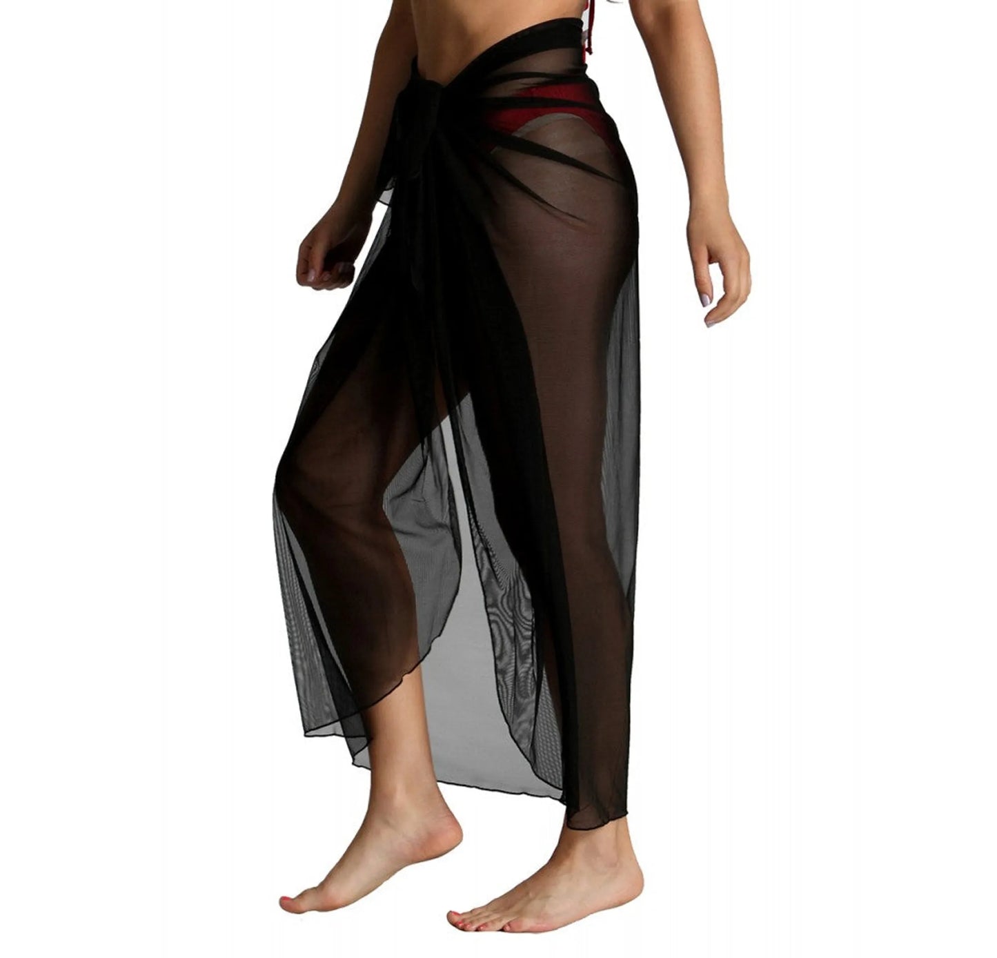 InstantFigure Long Sheer Mesh Cover-up Sarong